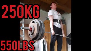 550lbs/250kg deadlift @90kg (raw)