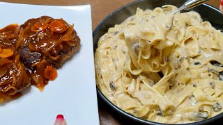 꾸덕 꾸덕한 트러플 크림파스타와 직접 만든 왕 함박스테이크 먹방!! truffle oil cream pasta, big MUKBANG