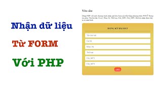 Nhận dữ liệu từ form với PHP |dandev