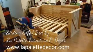 Pallet 4 seater sofa with sliding bed made by @lapalettefurnitureanddecor