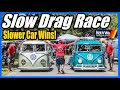 Slow Drag Race! Slower Car Wins!