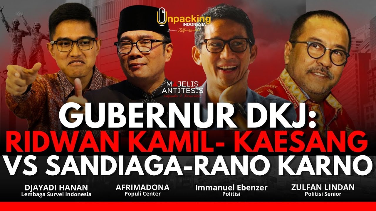 GUBERNUR DKJ: Ridwan Kamil - Kaesang VS Sandiaga Uno - Rano Karno ...