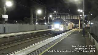 Weekday Sinfin Tanks with Colas 56096 at Falkirk Grahamston: 07/02/24