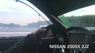 BRUTAL 2JZ NISSAN S13 FIRE BURN \u0026 ONBOARD VIDEO - TRACKWOOD 2018