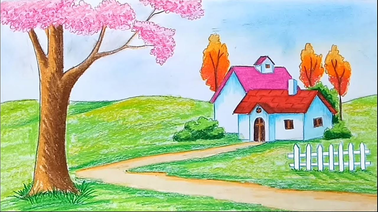 How To Draw A Beautiful Scenery Step By Step Drawing Infoupdate Org