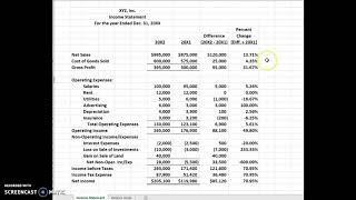 V12.1 Horizontal Analysis