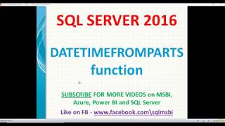 DateTimefromparts in sql