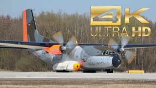 (4K) Retro Brummel Transall C-160D Special Livery Luftwaffe 50+40 departure Manching Airbase WTD-61