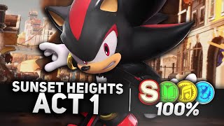 Sonic x Shadow Generations - Sunset Heights Act 1 100% | All Collection Key Locations \u0026 S-Rank (4K)