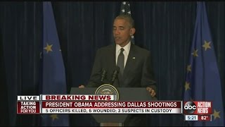 President Obama speaks about Dallas shootings