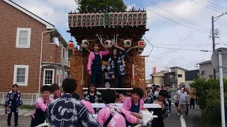 袋井市山科下　日吉神社例大祭　西別所西龍車引き廻し2024.04