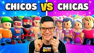 CHICOS vs CHICAS 😱 (Batalla de Skins en Stumble Guys)