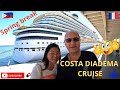 Costa Diadema Cruise Ship. Boarding Day. 15 days on a luxury Ship. From Marseille. April 2023.