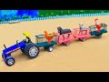 DIY Tractor with three Trailers to pickup Farm Animals Cow, Pig, Chicken | Diy Tractor | @SunFarming