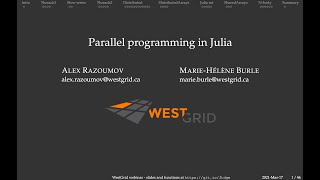 Parallel Julia webinar