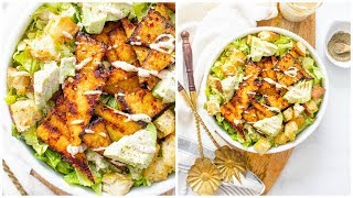 Grilled Tempeh Vegan Caesar Salad | This Savory Vegan