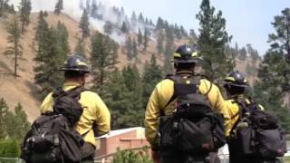 Firefighters at the Lolo Complex fire