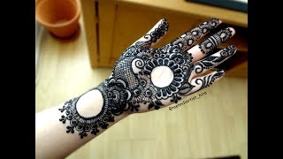 How to apply beautiful easy gulf arabic khaleeji palm henna mehndi designs for hands eid 2018