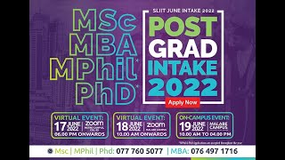 SLIIT Postgraduate June Intake 2022