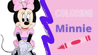 Drawing/Dibujando Minnie Mouse | Coloring for Kids | CreatiKidz