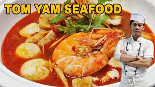 Soup tomyam seafood, style Chinese food || ala nanang kitchen