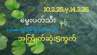 မွေးပတ်သီးနှင့်အကြိုက်ဆုံး5ကွက်