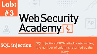 SQL injection UNION attack, determining the number of columns returned by the query