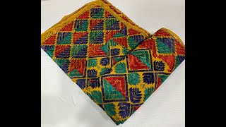 Ethnic Indian Phulkari Hand Embroidered Stole/ Scarf/ Shawl/ Duppata