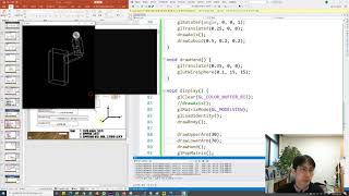 그래픽스 5주차 3교시: 모델변환실습(3/4) 로봇-팔 그리기(팔-손-손가락).  OpenGL