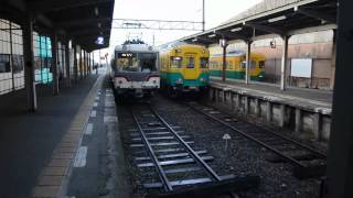 上市駅のスイッチバック交換　富山地方鉄道