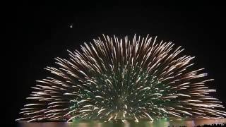 【4K】三尺玉海上自爆　熊野花火2016