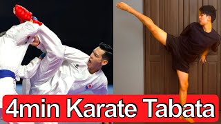 Karate Tabata At Home🏠Roundhouse & Hook Kicks!