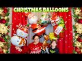 We POPPED Our Christmas Balloons! Helium Santa, Snowman, Reindeer, Candy Cane