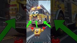 Spongebob's team becomes a fire engine #spongebob #firefighter #car