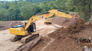 CATERPILLAR EXCAVATOR||Repair of water channels and installation of landslide support poles.