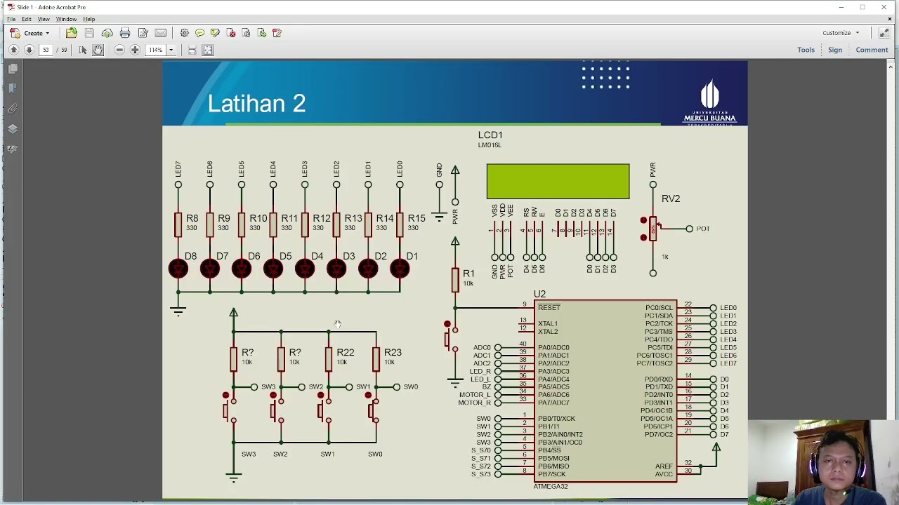 Fungsi LCD LED Dan Push Button - YouTube