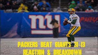 Packers Beat Giants 31-13 Reaction & Breakdown