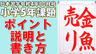 日本習字令和4年10月号小学5年「金魚売り」