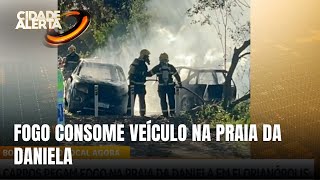 Incêndio de veículos na praia da Daniela surpreende moradores