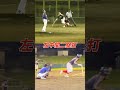 左中間二塁打を放つ西尾篤紀の2画面バージョン。 shorts baseball 野球 batting バッティング 野球のミカタ 打撃探究部屋