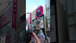 渋谷に出現　飛び出る大熊猫　3D広告　test upload 縦画面表示テスト　Shibuya