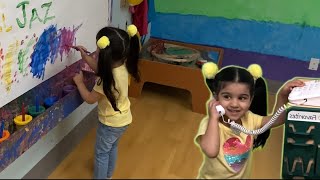 Lil Jaz and dad pretend playing indoor activities for kids and toddlers.