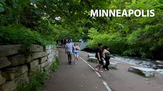 Walking Minneapolis [4K] : Minnehaha Falls Springtime