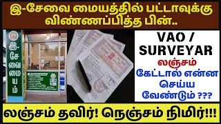 e -சேவை மூலம் பட்டாவுக்கு விண்ணப்பித்த பின் VAO, சுர்வேயர் லஞ்சம் கேட்டால் என்ன செய்வது? #patta