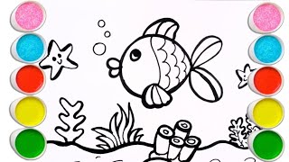 🎨 Sparkly Rainbow Fish Underwater Adventure 🌊  Fun Drawing & Painting for Kids & Toddlers!