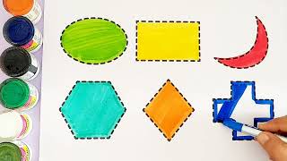 learn shapes drawing | Circle Drawing | Shapes and Colour | Rectangle  Drawing  | Learn shapes