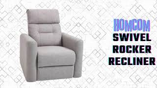 HomCom Swivel Rocker Recliner in Beige | Nursery Recliner