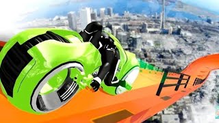 Mega ramp - tron bike extreme stunts - gameplay android game