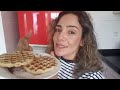 waffle low carb de baunilha feito com fibra de bambu