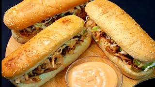 Subway Chicken Sandwich Recipe | How to Make Subway Sandwich At Home | Subway Style Sandwich at Home